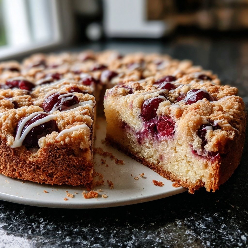 Streuselkuchen Mit Kirschen Und Vanille
