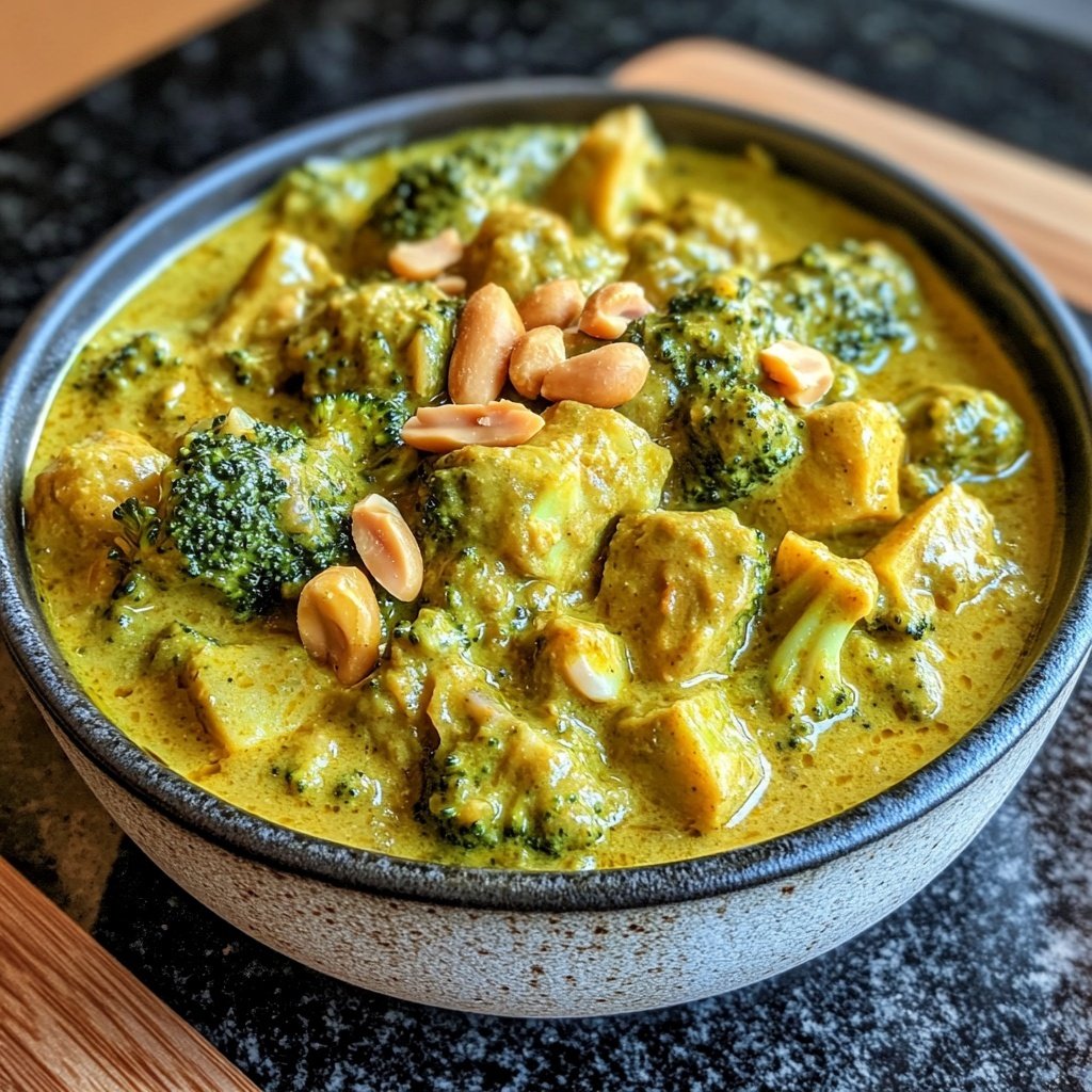 Curry mit Brokkoli und Erdnuss
