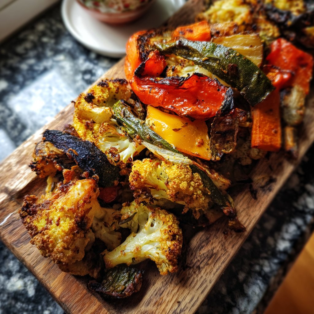 Mittagessen mit Ofengemüse