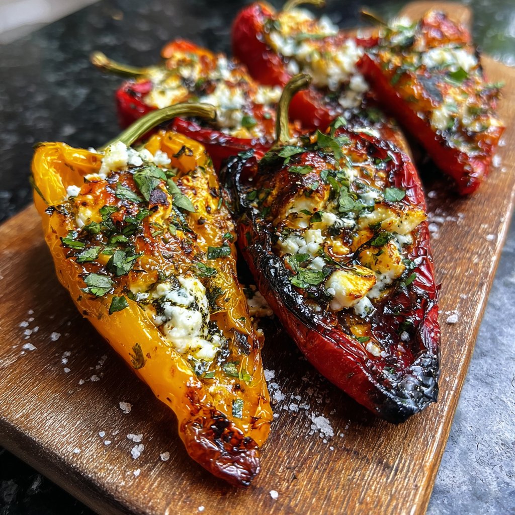 Gegrillte Paprika Mit Feta