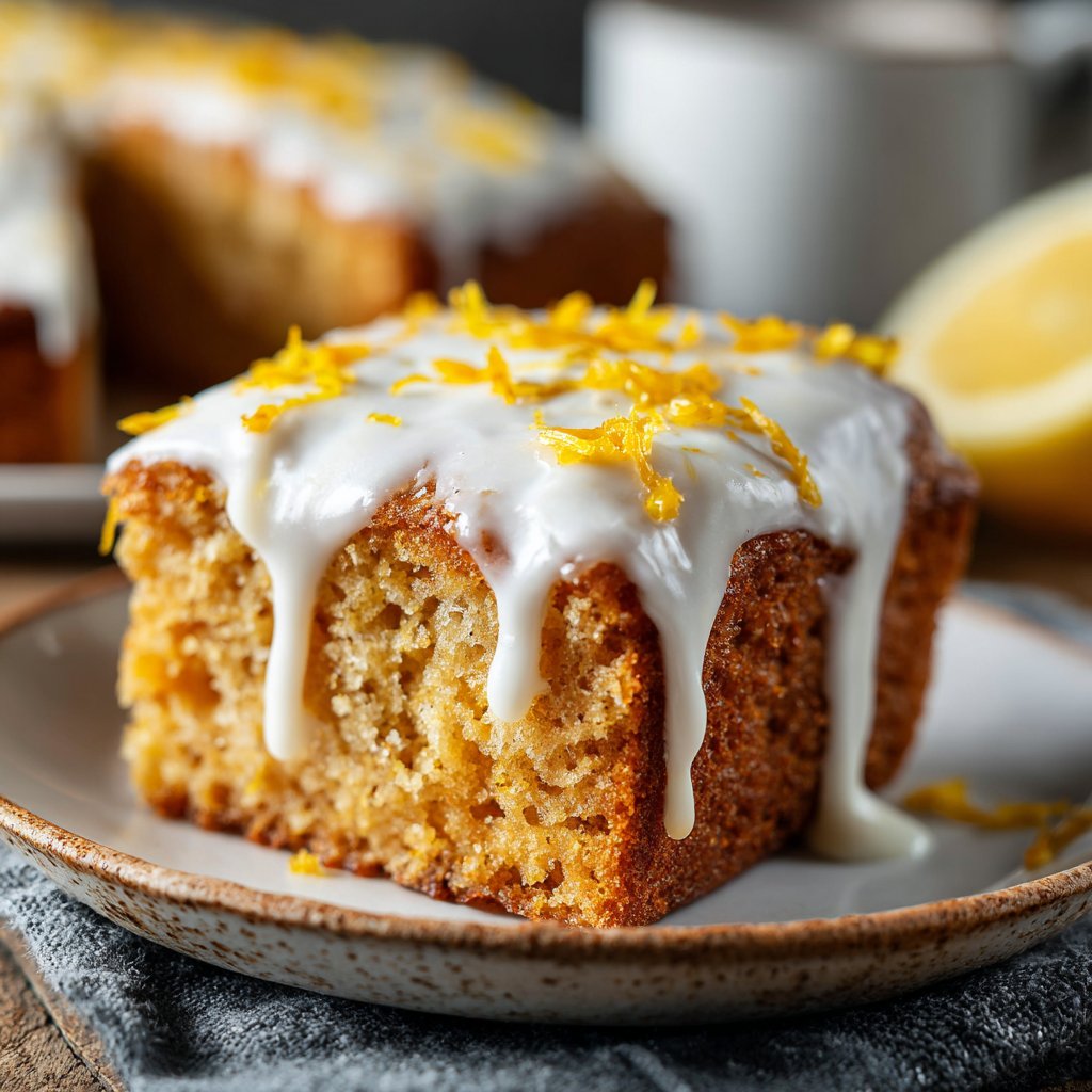 Blechkuchen mit Zitronenaroma
