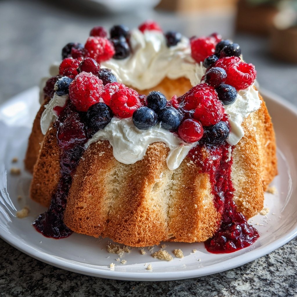 Blechkuchen mit Beeren und Sahne