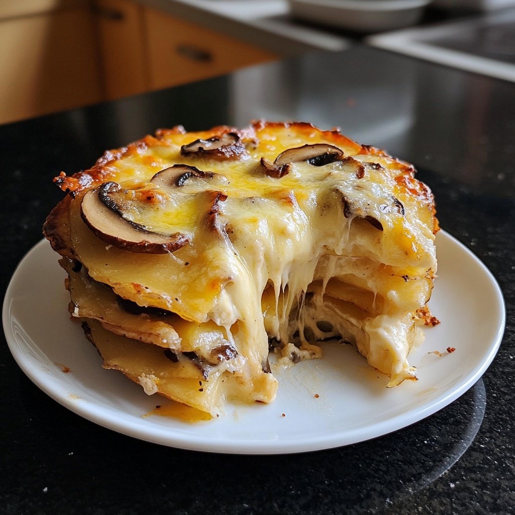 Kartoffelauflauf mit Pilzen