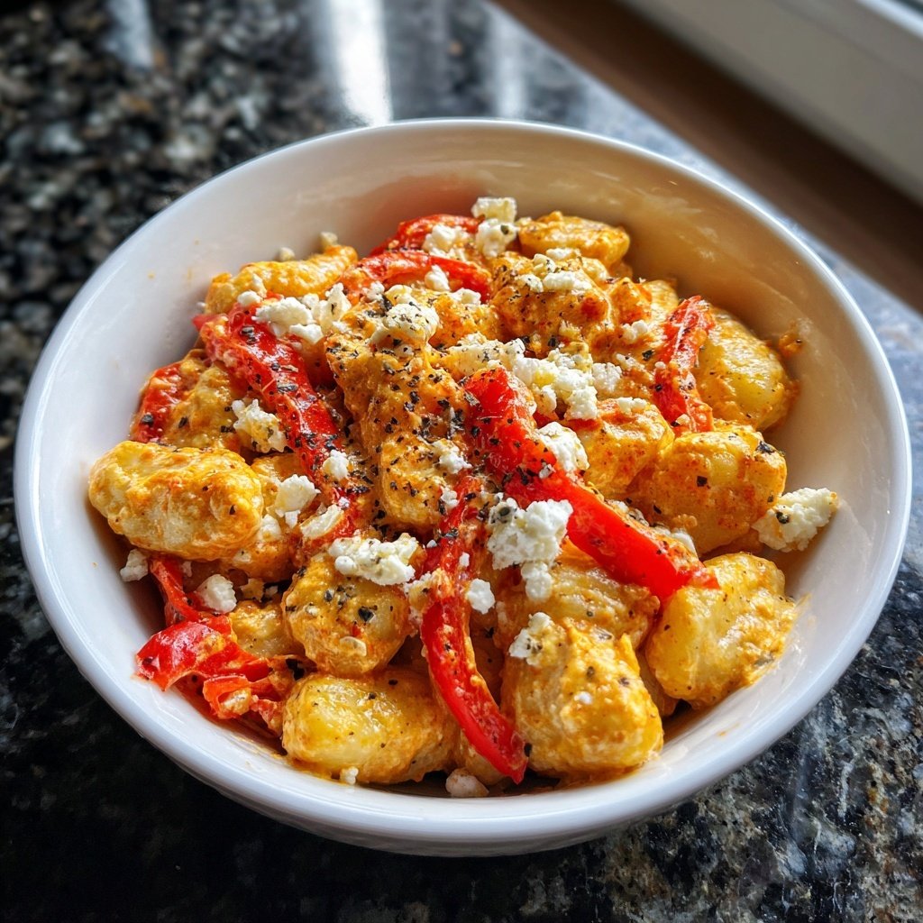 Gnocchi mit Paprika und Feta