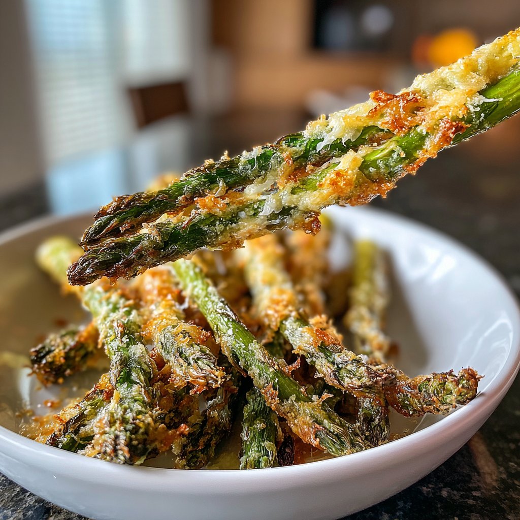 Grüner Spargel mit Parmesan